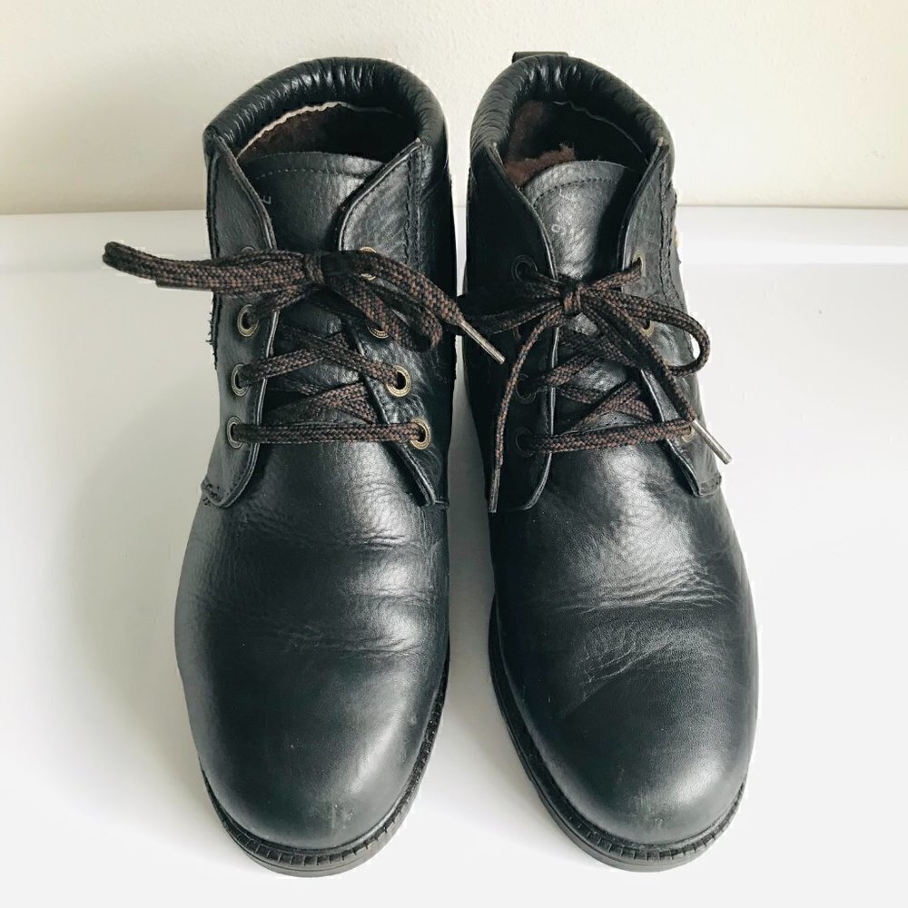 Anfibio De Luca Waterproof Leather Shearling Winter Boots Size 9.5 — image 4 of 8